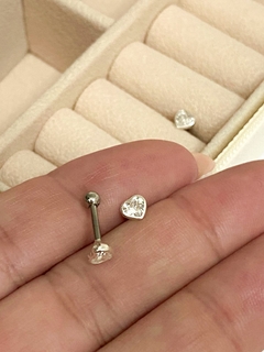 Piercing Furo tragos Coração - Prata 925 antialérgico - comprar online