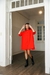 Vestido Corto Camisero Oversized Rojo