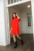 Vestido Corto Camisero Oversized Rojo - comprar online