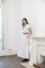 Vestido Largo Escote en V con Puntillas Blanco en internet