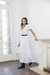 Vestido Largo Escote en V con Puntillas Blanco - comprar online