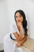 Imagen de Vestido Largo Escote en V con Puntillas Blanco