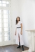 Vestido Largo Escote en V con Puntillas Blanco - tienda online