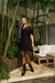 Vestido Camisero con Volados Negro - comprar online