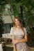 Vestido Cruzado con Lazo de Seda Champagne - tienda online