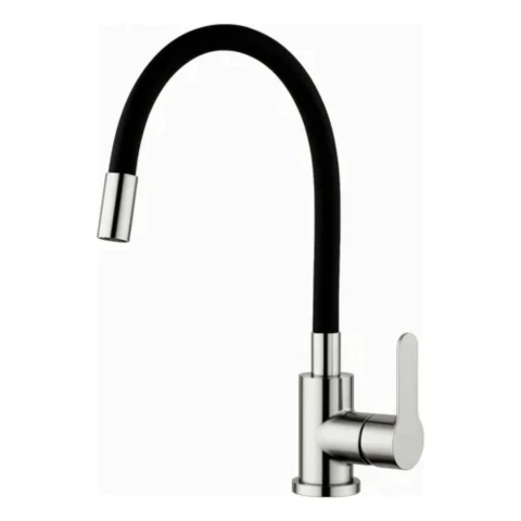 Griferia Flexible Monocomando Hydros Negra Cromo Cocina Acabado Mate - Color Negro