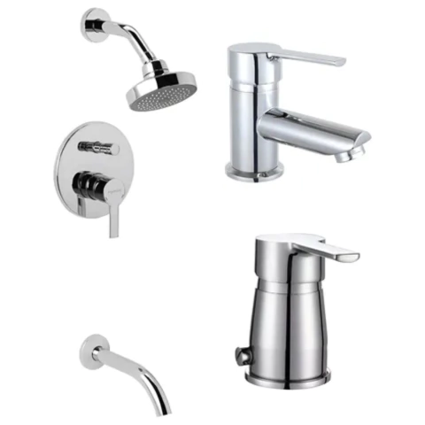 Combo Griferia Baño Calyx Lavatorio Bidet Ducha - Hydros