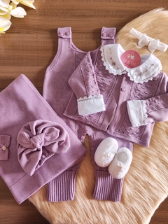 Kit Saída de Maternidade Stela - Lilás - 3 peças - comprar online