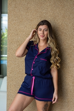Azul marinho com pink - PIJAMA CHIC