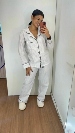 Branco listrado - loja online