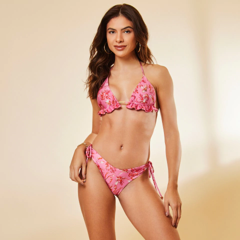 Biquíni Babadinho Feminino – Top Cortininha com Bojo Removível e Calcinha Fio Duplo | Beachwear Brazil - comprar online