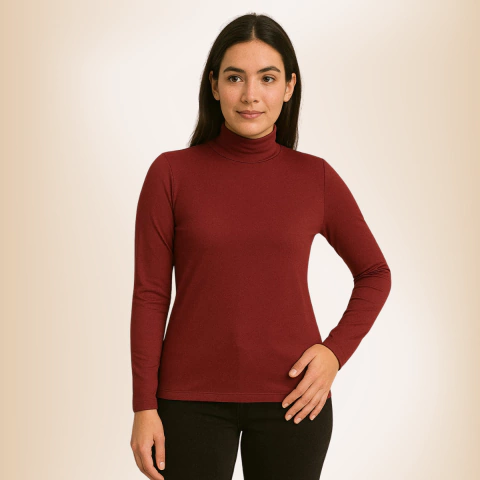 Camiseta Feminina Manga Longa Gola Alta em Suplex Light | Casual e Academia - comprar online