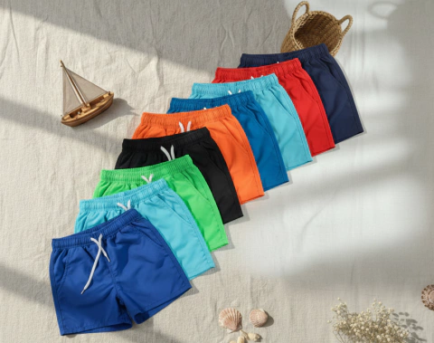 Short de baño liso colores niño - comprar online