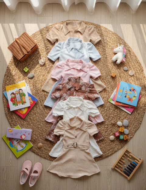 Vestido floreado estampado con relieve y cinturon niña premium - comprar online