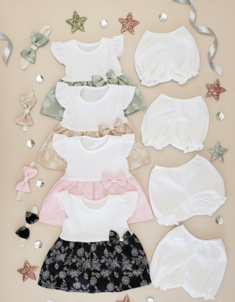 Curva surtida- Conjunto tres piezas vestido floreado lino beba - comprar online