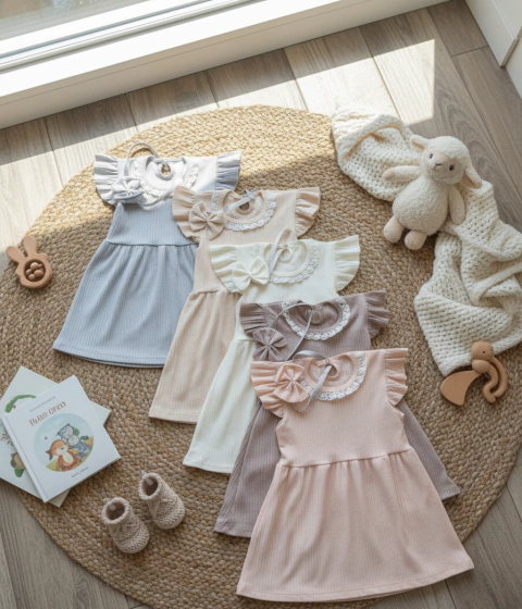 Vestido morley desagujado + vincha beba - comprar online