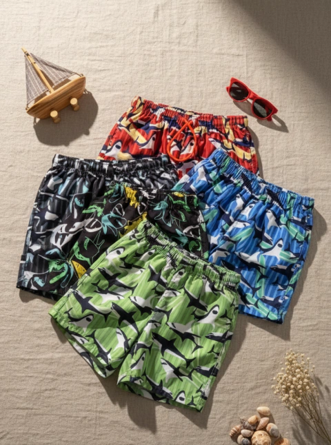 Curva surtida- Short de baño niño con red estampado - comprar online