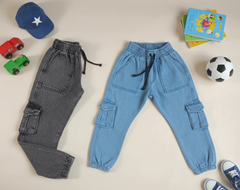 Jogger de jean cargo niño - comprar online
