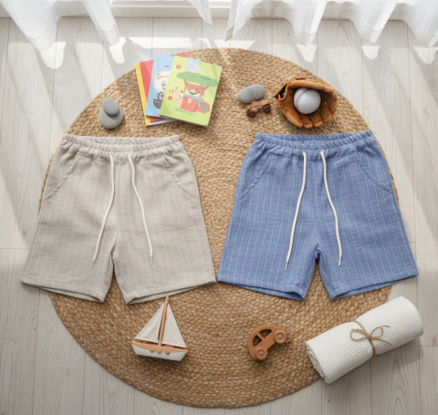 Bermuda lino rayada niño - comprar online