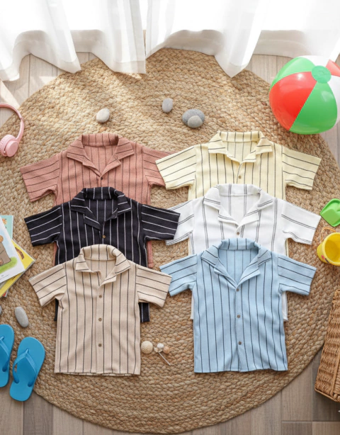 Curva surtida- Camisa rayada hawai bruselas niño - comprar online