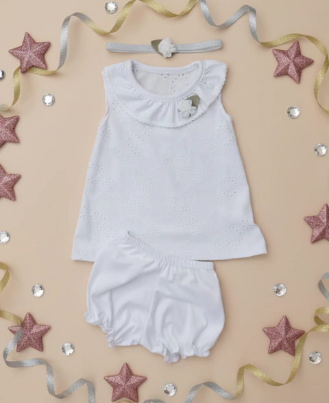 Conjunto 3 piezas vestido broderie beba - comprar online