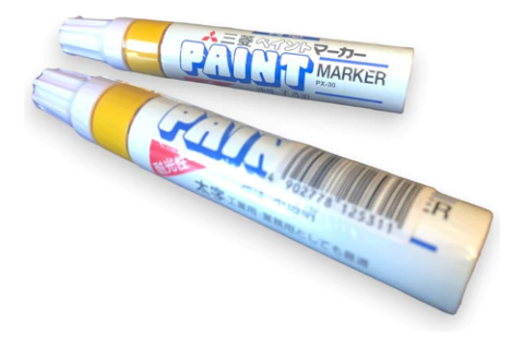 2 Marcadores Permanentes Uni Paint Marker Px-30 - Amarelo