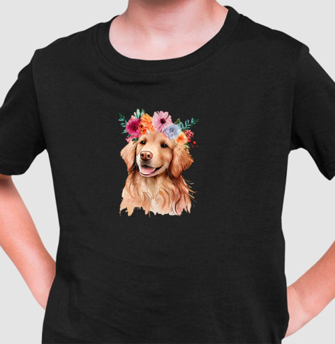 Golden Coroa de Flores - Camiseta infantil