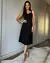 VESTIDO TWILL CINTO FLOR BORDADA KARMANI - comprar online
