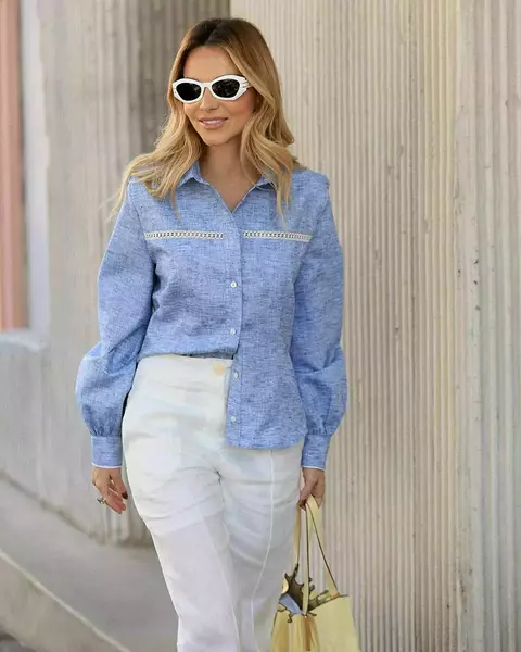 CAMISA ALF MESCLA C RENDA KARMANI - comprar online