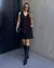 VESTIDO TWILL DECOTE V COM BOTAO KARMANI