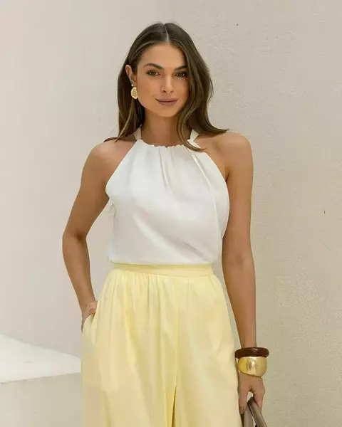 REGATA CHIFFON DEC.FRANZIDO C/ SOBREPOSICAO KARMANI