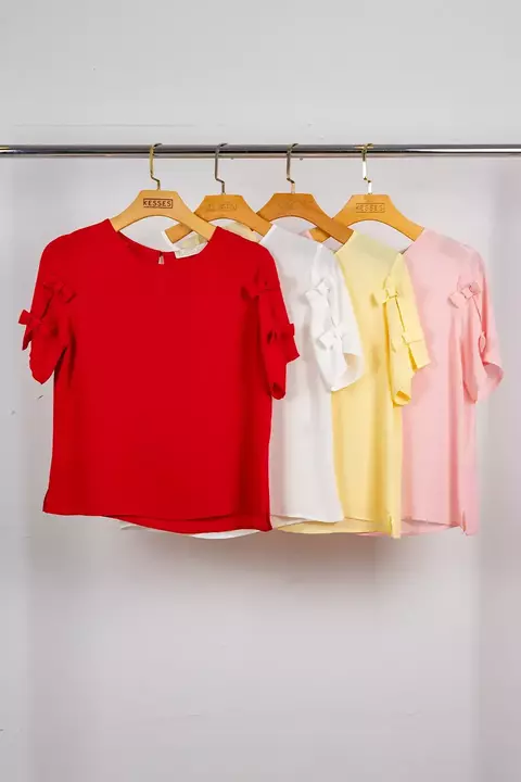 BLUSA CREPE LACOS NA MANGA KESSES