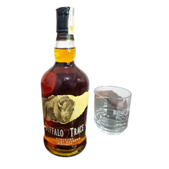 Kit Buffalo Trace Bourbon Whiskey 750ml + Copo Exclusivo | Kentucky Straight Bourbon Premium - loja online
