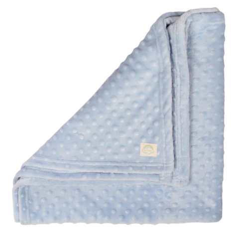 Manta Fleece Bolinha Azul