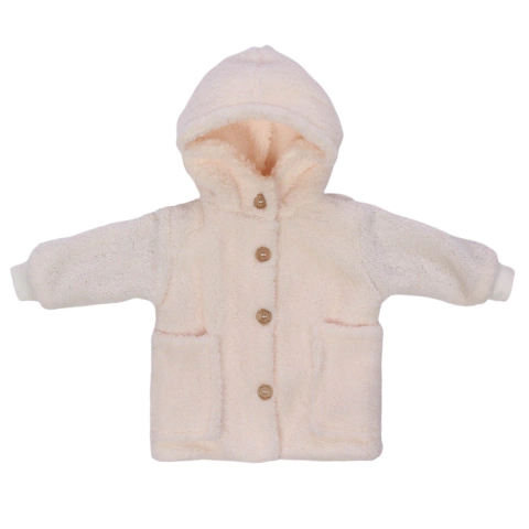 Casaco Teddy Off White com Gorro