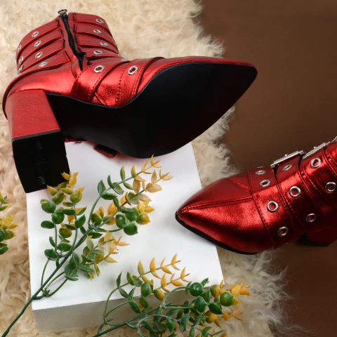 Botas Cata Rojo metalizado