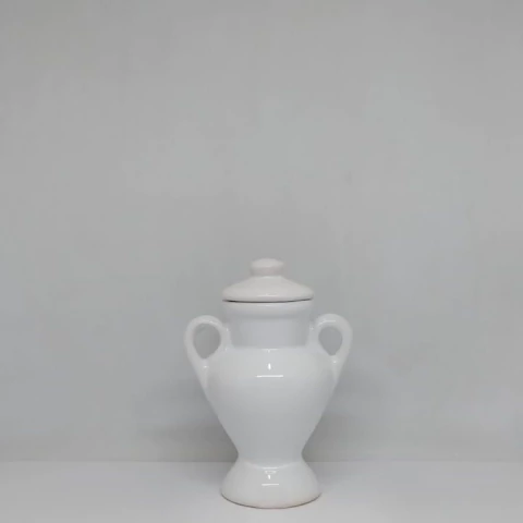 Quartinha Louça Branca Com Alça Pequena