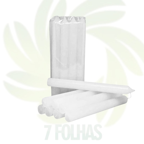 Maço de Vela Branca - 8 un - 18 cm