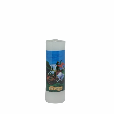 Vela de 7 dias São Jorge Branca 250g para proteção e vitória espiritual