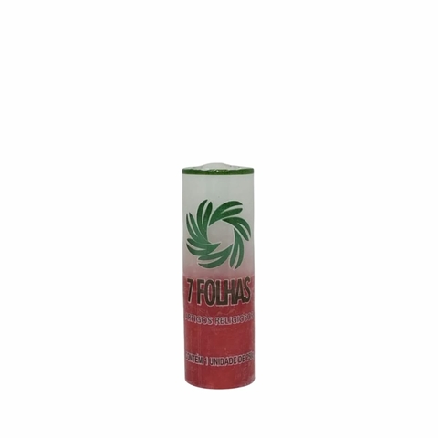 Vela de 7 dias Branca e Vermelha 250g – visão frontal do produto.