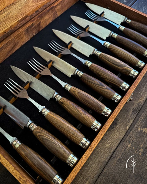 Juego para Comensales Madera & Alpaca 2 Anillos - comprar online