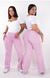 CALÇA FEMININA PLUS SIZE - WIDE LEG ROSA BEBÊ na internet