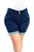 Shorts Jeans Feminino - Meia Coxa 2 Botões Índigo na internet