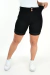 Shorts Jeans Feminino - Meia Coxa 2 Botões Preto - comprar online