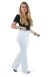 CALÇA JEANS FEMININA - WIDE LEG BRANCA SUPER WHITE - BEIDÊ