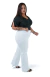 CALÇA JEANS PLUS SIZE - WIDE LEG BRANCA SUPER WHITE - loja online