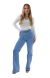 CALÇA JEANS FEMININA - WIDE LEG CINTURA ELÁSTICA PISCINE - BEIDÊ