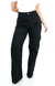 CALÇA JEANS FEMININA - WIDE LEG CARGO PRETA na internet