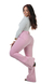 CALÇA JEANS FEMININA - FLARE ROSA BEBÊ COM BOTÕES FORRADOS