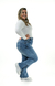 CALÇA JEANS PLUS SIZE PARA BAIXINHAS - FLARE LAZULLI BOTÕES FORRADOS - comprar online
